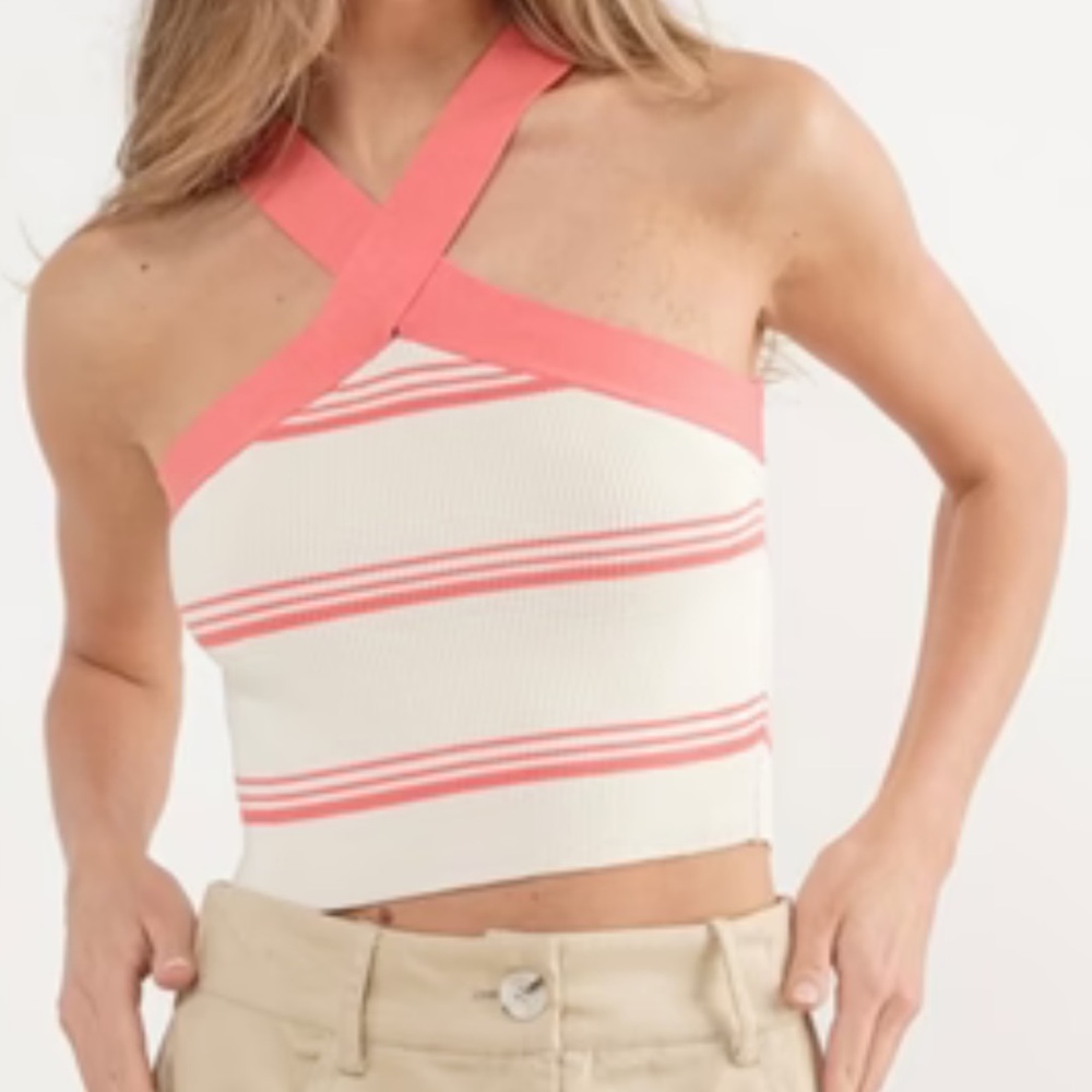 Babaton | Striped Criss Cross Tank Top